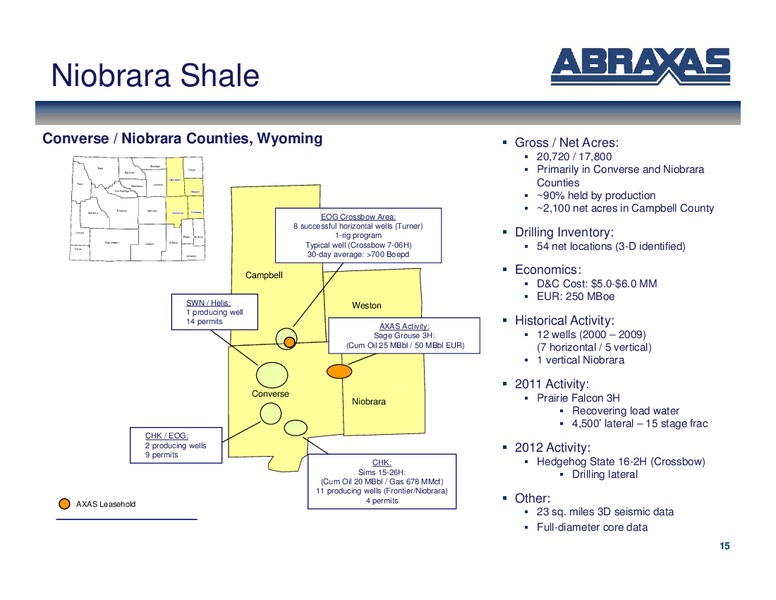Febuary 2012 OGIS – Abraxas Petroleum Corp. – slide 14