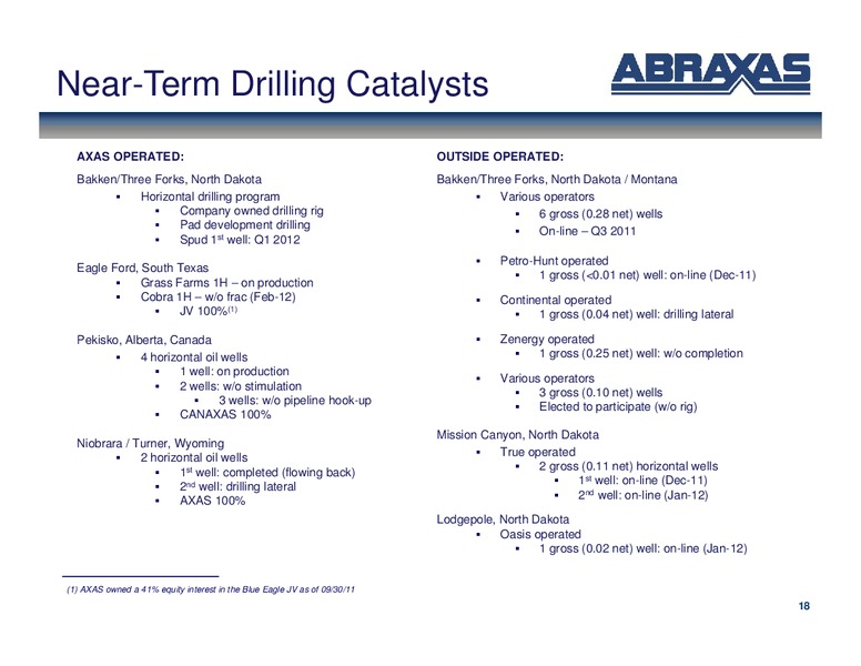 Febuary 2012 OGIS – Abraxas Petroleum Corp. – slide 17