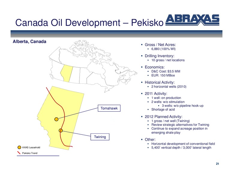 Febuary 2012 OGIS – Abraxas Petroleum Corp. – slide 20
