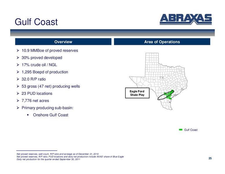 Febuary 2012 OGIS – Abraxas Petroleum Corp. – slide 24