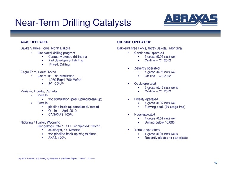 April 2012 OGIS – Abraxas Petroleum Corp. – slide 17