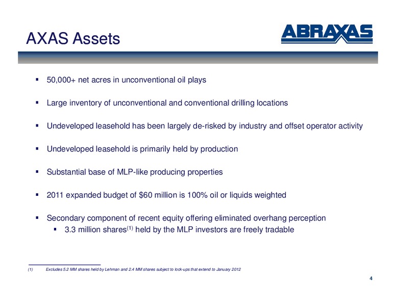 May 2011 Corporate Updates – Abraxas Petroleum Corp. – slide 3