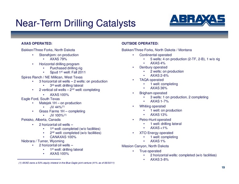 September 2011 OGIS – Abraxas Petroleum Corp. – slide 18