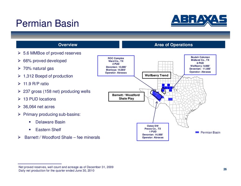 October 2010 IPAA OGIS – Abraxas Petroleum Corp. – slide 25