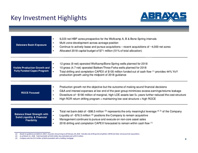 IPAA Oil and Gas Investment Symposium – Abraxas Petroleum Corp. – slide 3