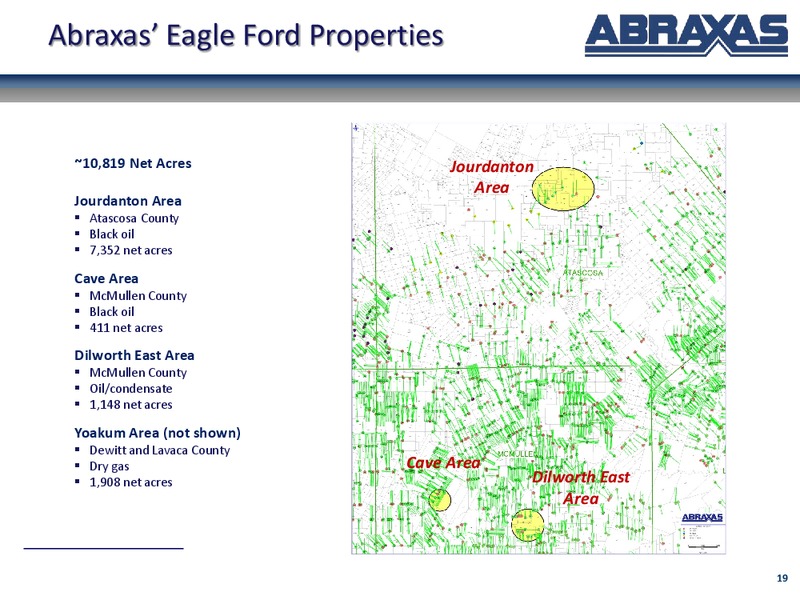 August 2015 Investor Presentation – Abraxas Petroleum Corp. – slide 18