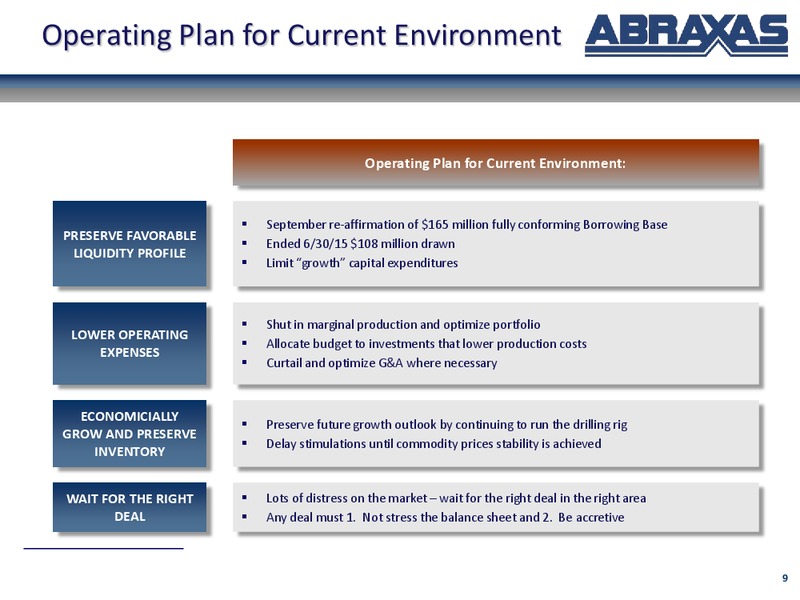 September 2015 Corporate Update – Abraxas Petroleum Corp. – slide 8
