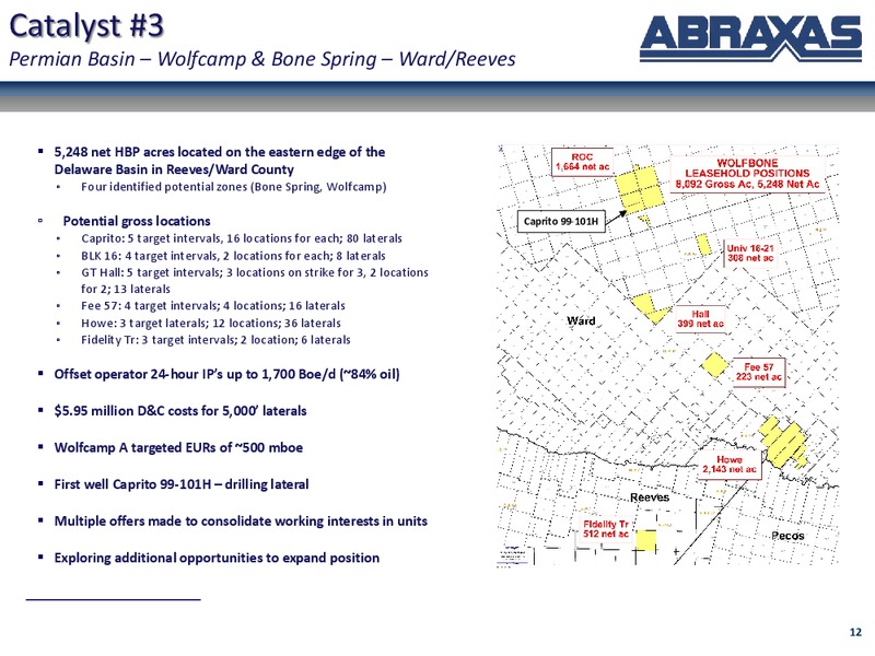 September 2016 Corporate Presentation – Abraxas Petroleum Corp. – slide 11