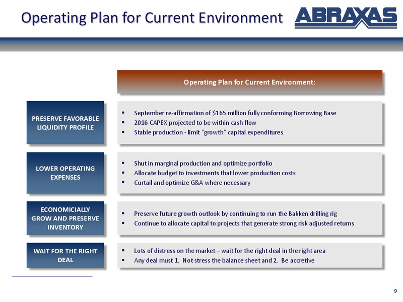 Cowen and Co Annual Ultimate Energy – Abraxas Petroleum Corp. – slide 8