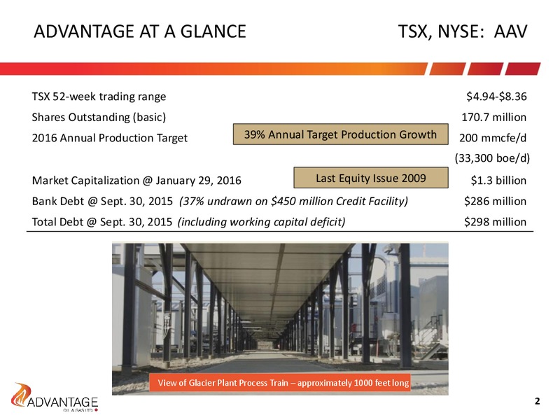 February 2016 Investor Presentation – Advantage Oil & Gas Ltd. – slide 2