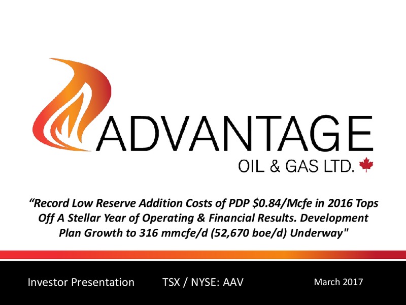 Investor Presentation – Advantage Oil & Gas Ltd. – slide 1