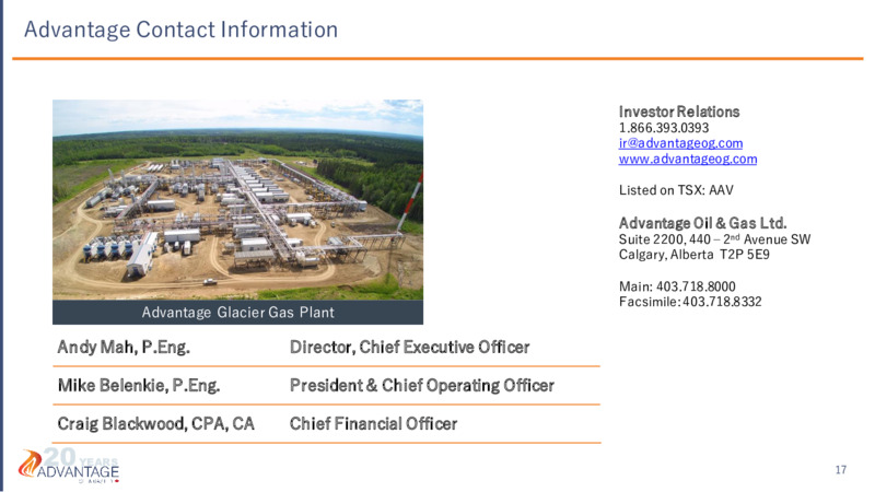 March 2021 Investor Presentation – Advantage Oil & Gas Ltd. – slide 17