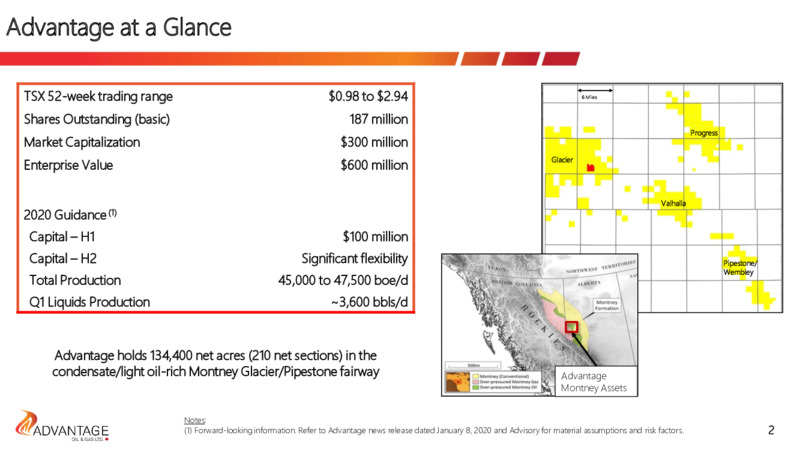 April 2020 Corporate Presentation – Advantage Oil & Gas Ltd. – slide 2