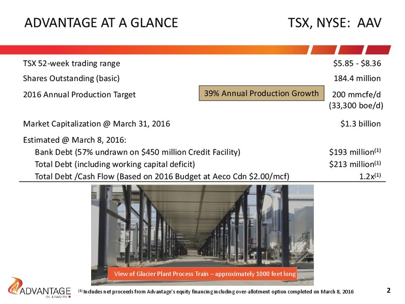 April 2016 Investor Presentation – Advantage Oil & Gas Ltd. – slide 2
