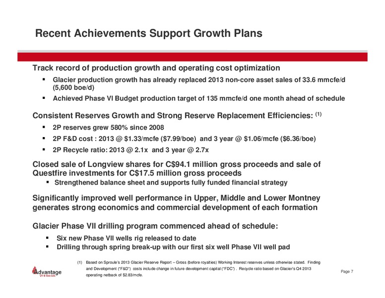 May 2014 Investor Presentation – Advantage Oil & Gas Ltd. – slide 7