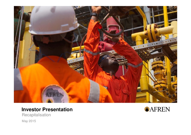Shareholder Presentation – Afren Plc – slide 1