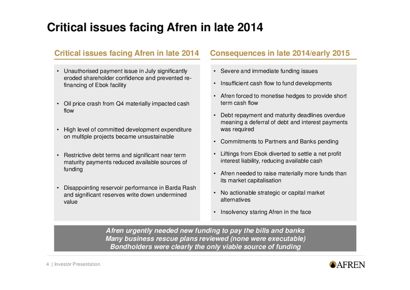 Shareholder Presentation – Afren Plc – slide 3