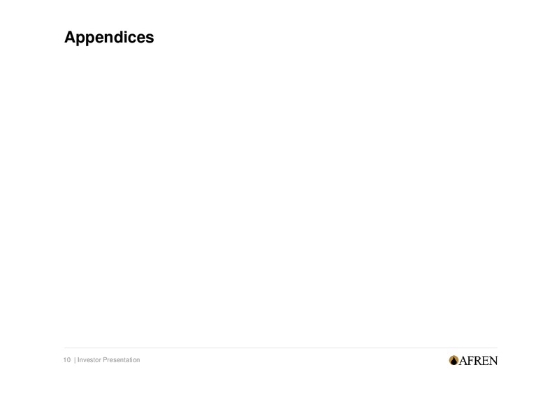 Shareholder Presentation – Afren Plc – slide 9