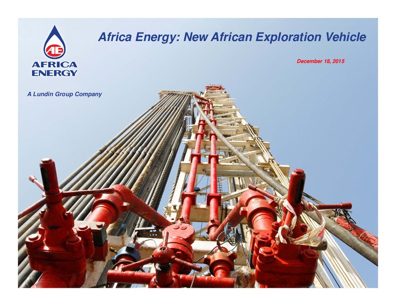 December 2015 Corporate Presentation – Africa Energy – slide 1