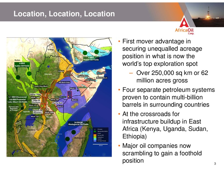 JUNE 2013 INVESTOR PRESENTATION – Africa Oil Corp. – slide 3