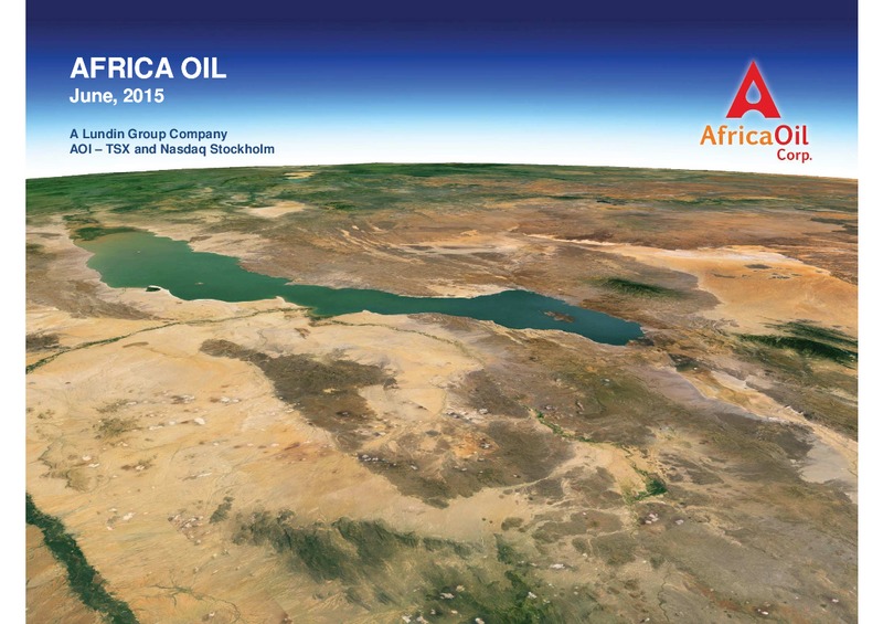 June 2015 Investor Presentation – Africa Oil Corp. – slide 1