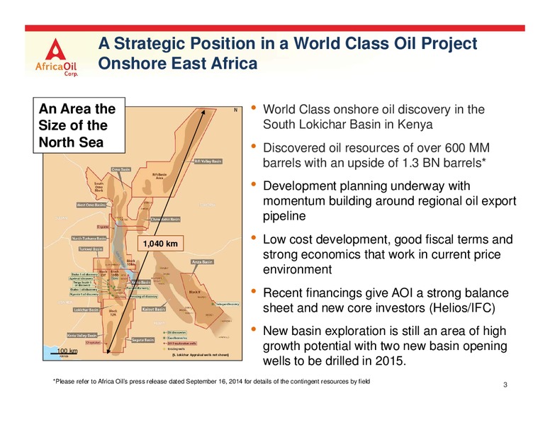 September 2015 Investor Presentation – Africa Oil Corp. – slide 3