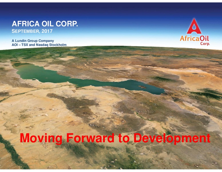 September 2017 Corporate Presentation – Africa Oil Corp. – slide 1