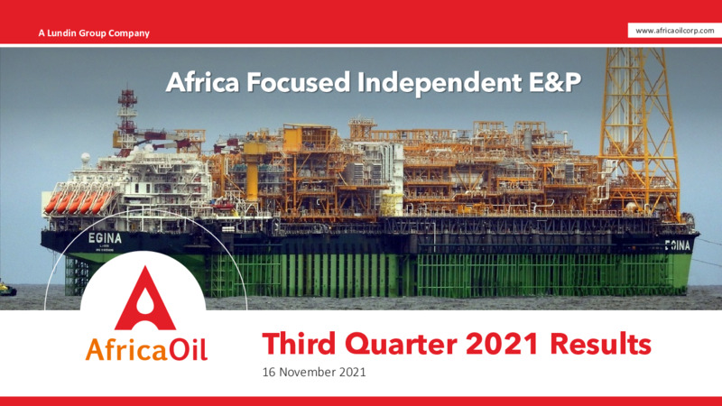 Third Quarter 2021 Results – Africa Oil Corp. – slide 1