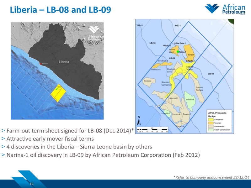 MARCH 2015 INVESTOR PRESENTATION – African Petroleum – slide 14
