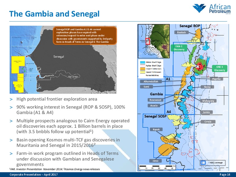 April 2017 Corporate Presentation – African Petroleum – slide 13