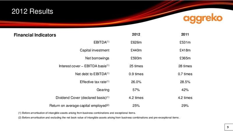 2012 EARNINGS CALL – Aggreko Plc – slide 9