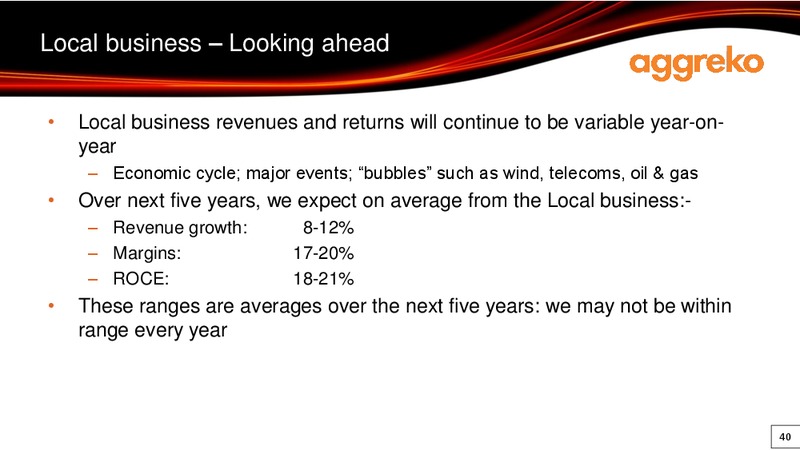 2012 EARNINGS CALL – Aggreko Plc – slide 40