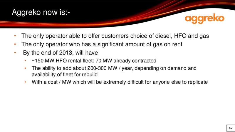 2012 EARNINGS CALL – Aggreko Plc – slide 67