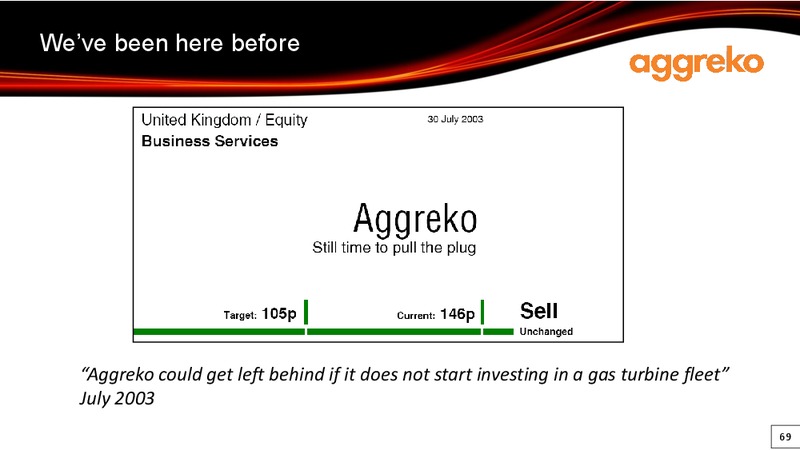 2012 EARNINGS CALL – Aggreko Plc – slide 69