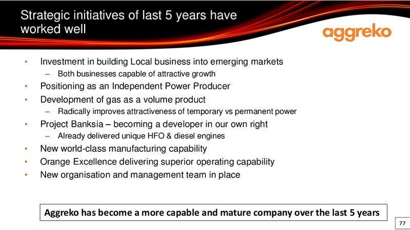 2012 EARNINGS CALL – Aggreko Plc – slide 77