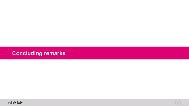 Q4 2018 Earnings Presentation – Aker BP – slide 22