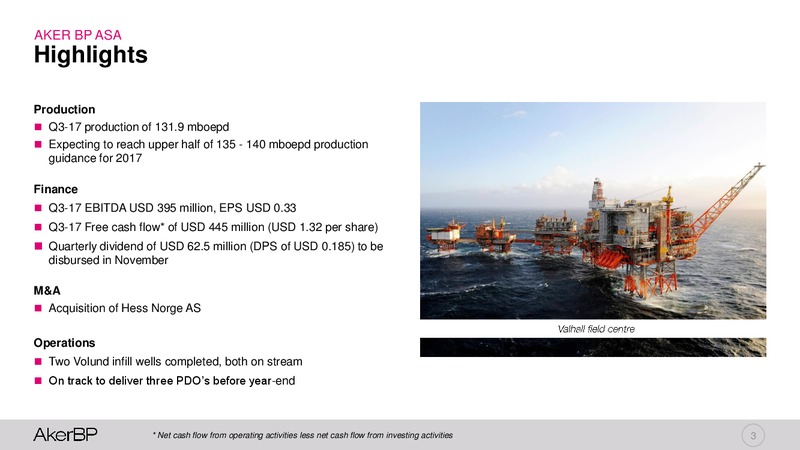 Q3 2017 – Aker BP – slide 2