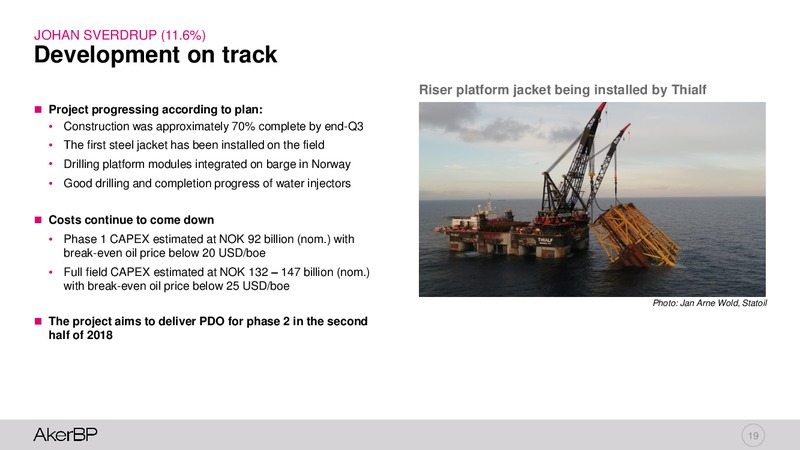 Q3 2017 – Aker BP – slide 18