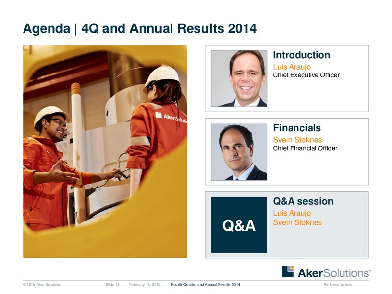 Q4 2014 Earnings Call – Aker Solutions – slide 18
