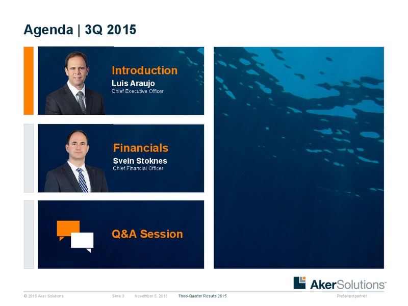 3Q 2015 Earnings Review – Aker Solutions – slide 2