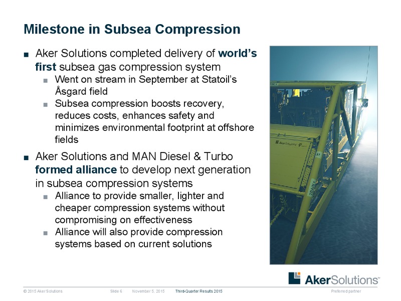 3Q 2015 Earnings Review – Aker Solutions – slide 5
