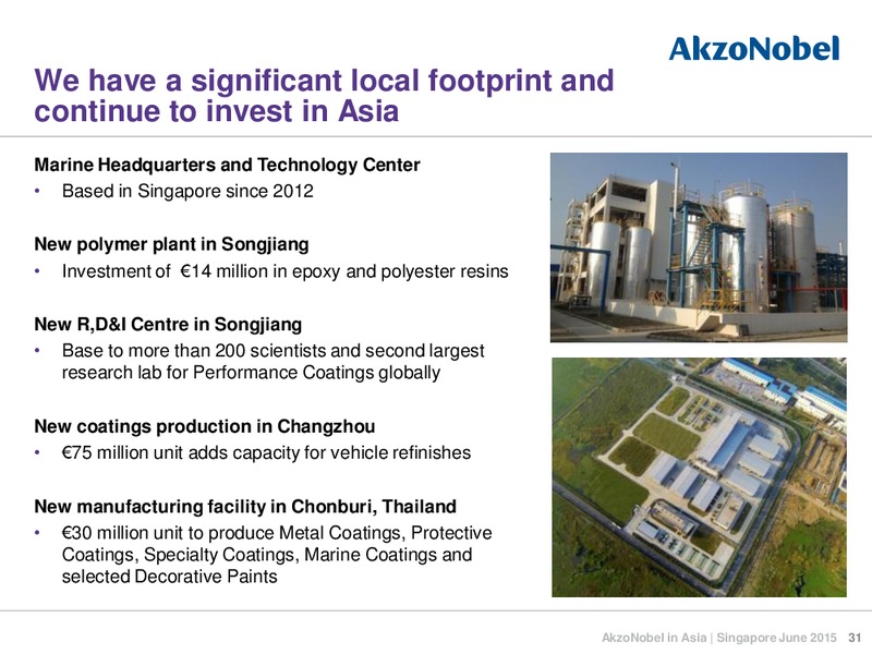 June 2015 Investor Presentation – Akzo Nobel – slide 31