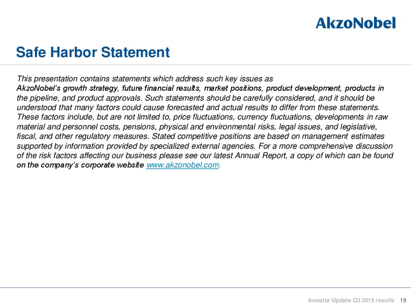 Q3 2015 Investor Update – Akzo Nobel – slide 19