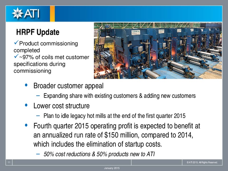 Fourth Quarter 2014 Conference Call – Allegheny Technologies – slide 10
