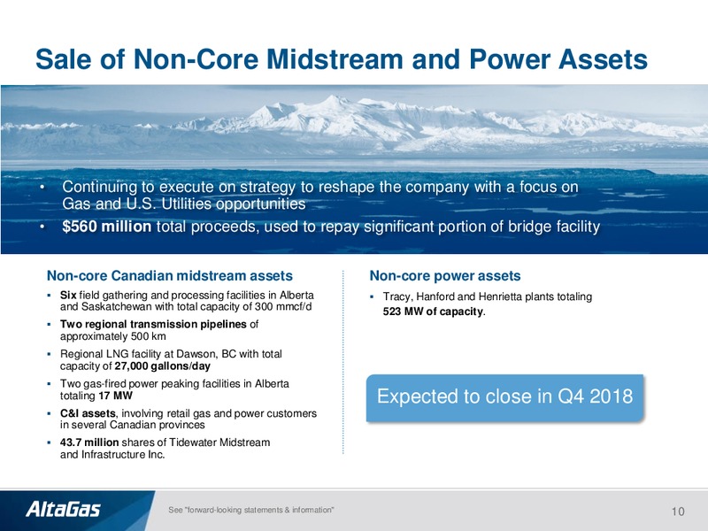 September 2018 Investor Presentation – Altagas Limited – slide 10