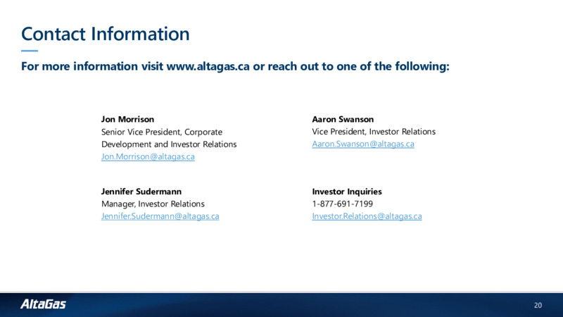 2025 Financial Guidance and Outlook – Altagas Limited – slide 19