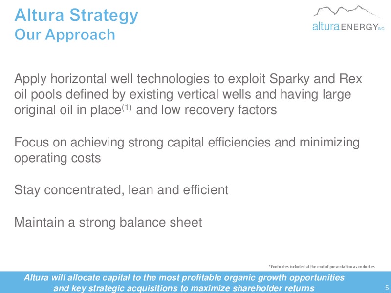 July 2017 Corporate Presentation – Altura Energy Inc. – slide 5