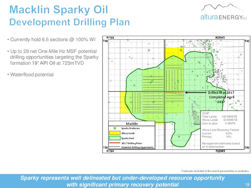 July 2017 Corporate Presentation – Altura Energy Inc. – slide 18