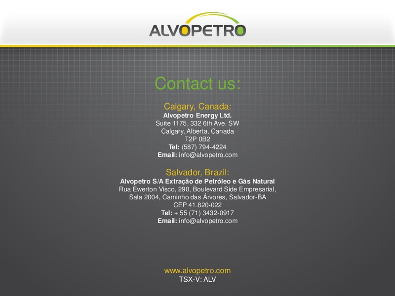 JUNE 2015 CORPORATE PRESENTATION – Alvopetro Energy Ltd. – slide 15