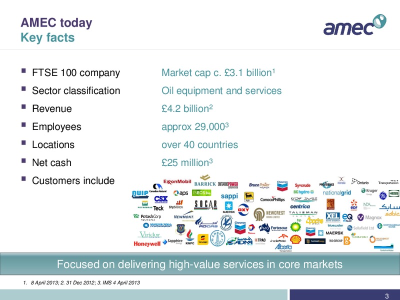 APRIL 2013 INVESTOR PRESENTATION – Amec Plc – slide 4